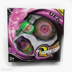 Factory Promotional Kids Plastic Flash Space Gyro Spinning Top Peg-Top