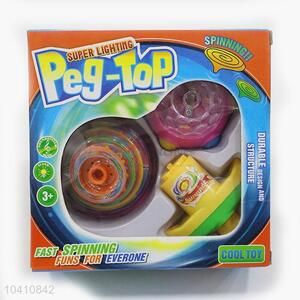 Popular Promotional Space Gyro Spinning Top with Light Peg Top