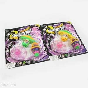 Excellent Quality Kids Plastic Flash Space Gyro Spinning Top Peg-Top