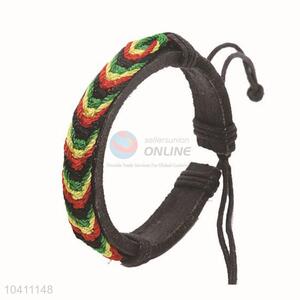 Customized New Arrival Braided Leather Wristband