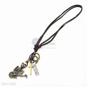 Wholesale High Quality Cowhide Cord Hiphop Punk Pendent Necklace