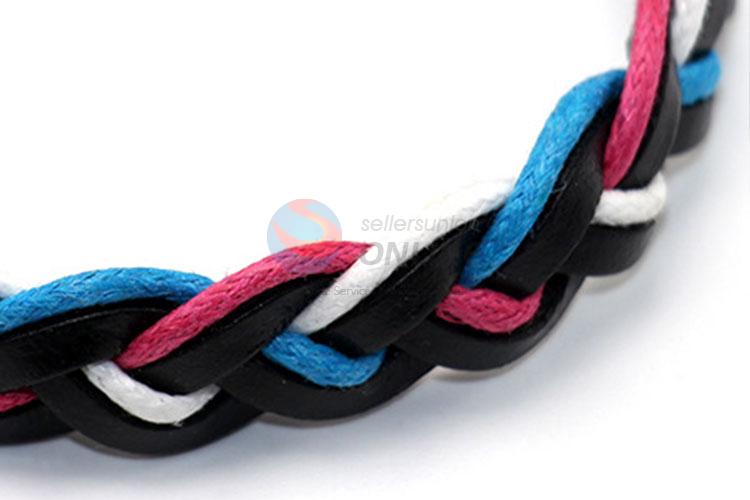 High Quality Cheap Custom Women Braided Leather Bracelet