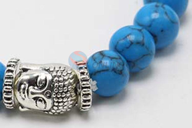 High Quality Silver Buddha Head Jewelry Beads Bracelet