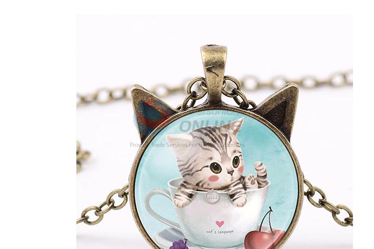 Cartoon Design Cat Pattern Alloy Sweater Chain