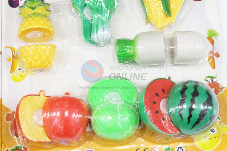 Promotional Gift Artificial Plastic Fruits and Vegetables Pretend Cutting Playing Games