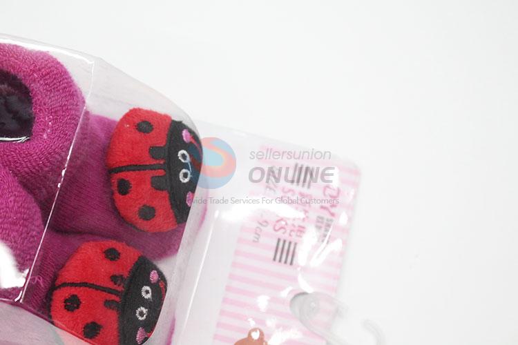 3D Ladybird Head Cotton Kids Baby Sock