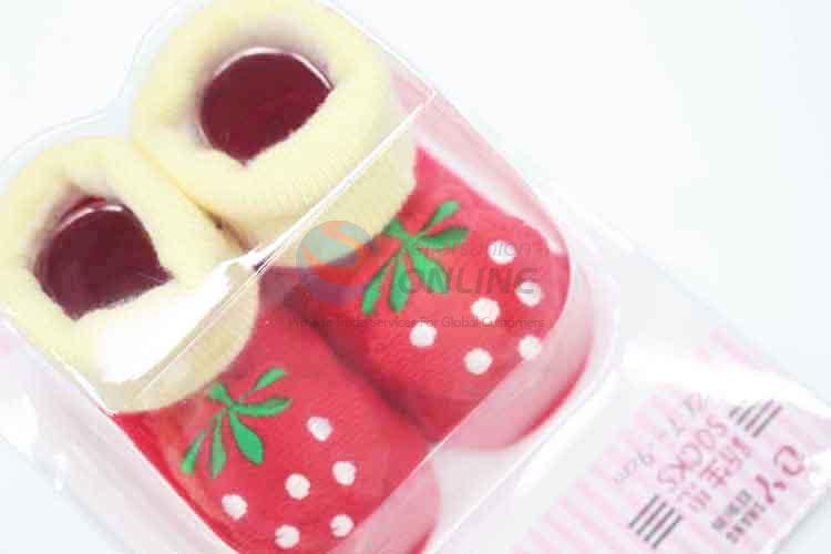 Strawberry Pattern Cotton Baby Sock