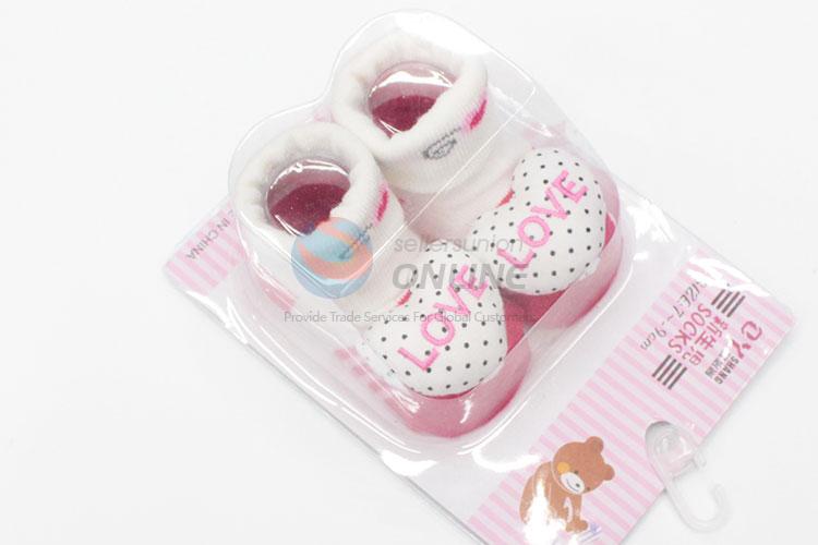 3D Heart Dotted Cotton Kids Baby Sock