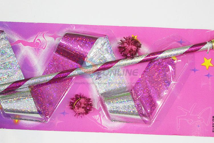 Fashion Style Plastic Tinsel Baton Cheering Sticks with Long Ribbon