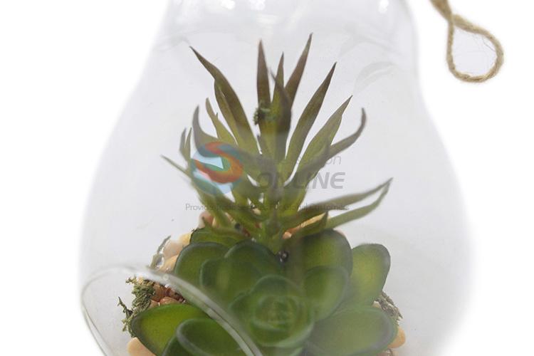 Top grade custom artificial plant in glass calabash