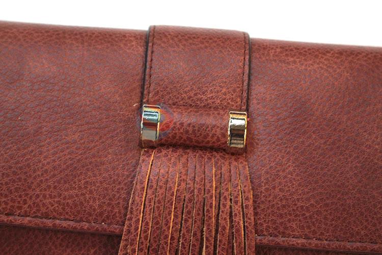 Competitive price triple-folded women purse with tassels