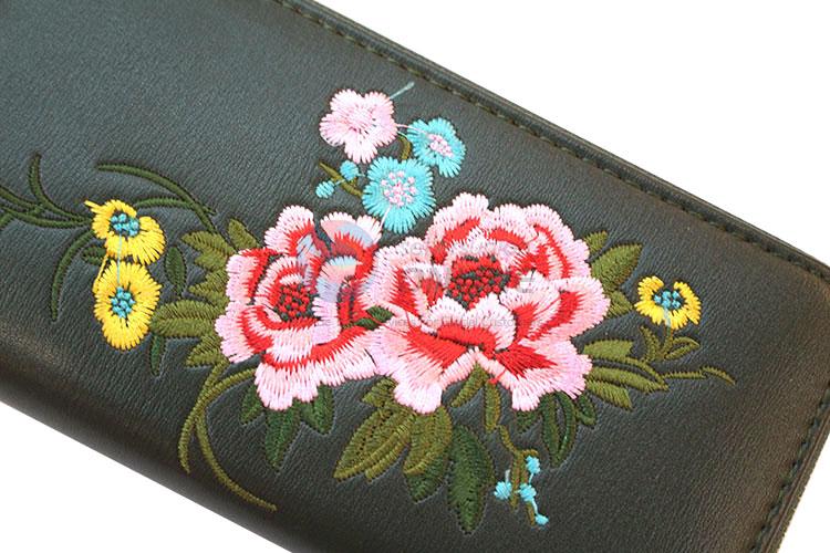 Top grade custom embroidered women purse women pouch