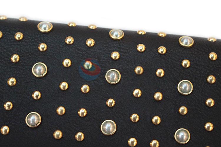 Popular promotional women purse women pouch with rivets