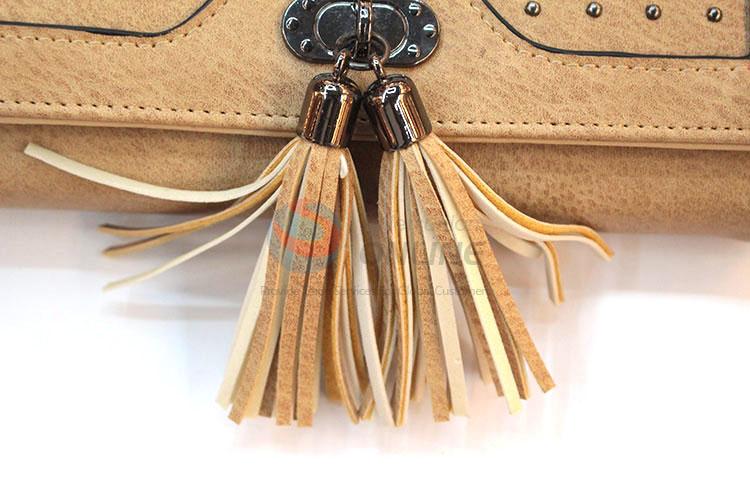 Triple-foldedew arrival women purse with tassels