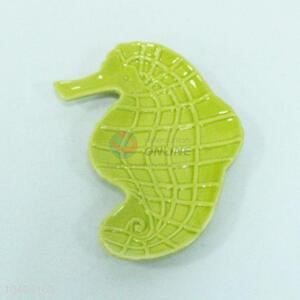 Promotional sea horse shaped ceramic plate