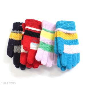 Latest design factory wholesale warm knitted gloves for kids