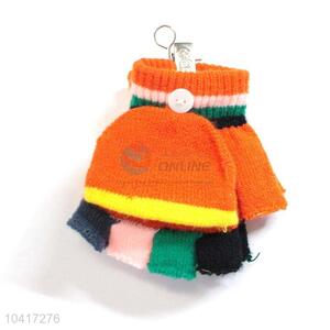 Popular design half-finger warm knitted gloves for kids