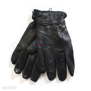 Popular design low price men genuine leater warm gloves