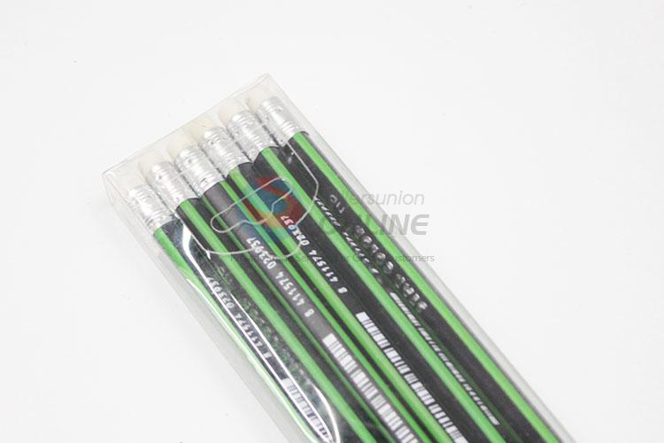 Normal Low Price 12 Pcs/Set Green Striped HB Pencils