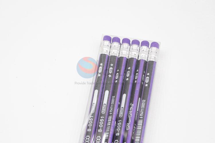 Wholesale Custom Purple Color 12Pcs/Set HB Pencils For School