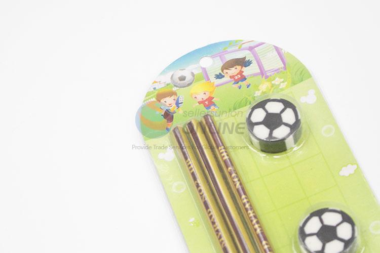 Direct Factory Cartoon Pencils With Football Erasers And Pencil Sharpener