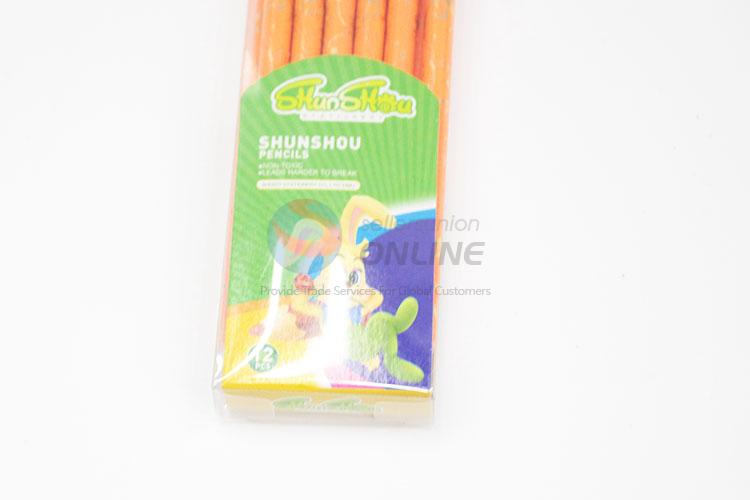 12 Pcs/Set Simple Printed Orager HB Pencils