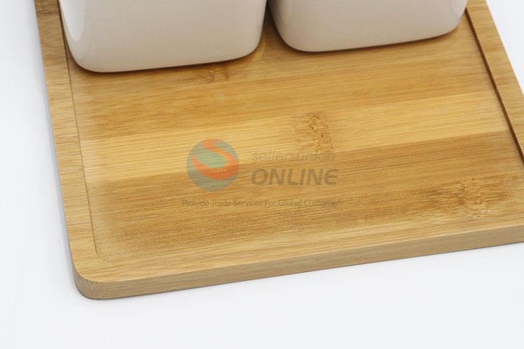 New Arrival Three Dried Fruit Plate Dessert Plate with Bamboo Tray