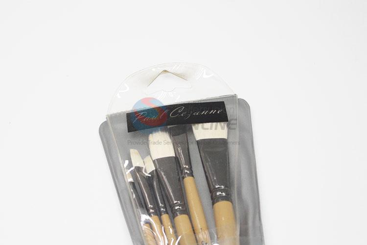 Natural Wood Handle Nylon Art Paintbrush for Wholesale