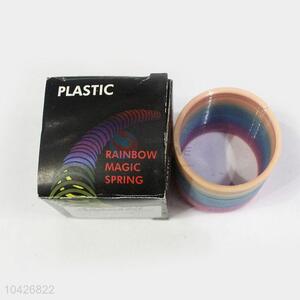 Latest Design Funny Spring Plastic Circle Toys Rainbow Magic Spring