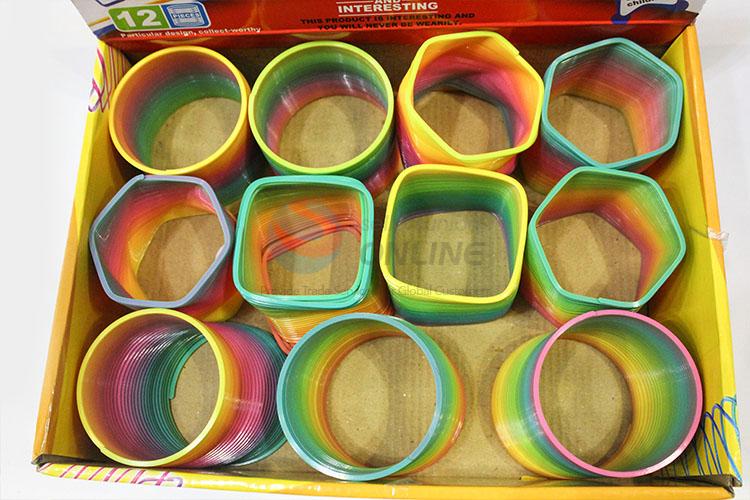 Good Factory Price Funny Spring Plastic Circle Toys Rainbow Magic Spring