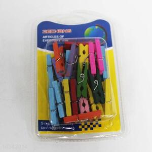 20PCS Mini Colorful Wood Clips