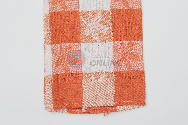 Hot Sale Orange Grids Tea Towel for Kitchen Use