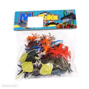 Good Quality 36 Pieces Solid Marine Animal Series Toy Set For Children