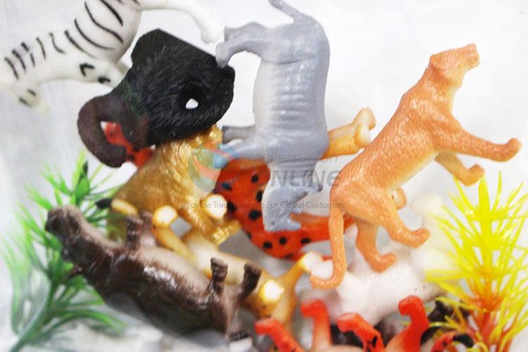 Unique Design 12 Pieces Colorful Wild Animal Model Toy Set