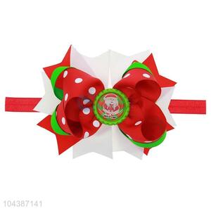 Custom Christmas Headwear Colorful Bowknot Hair Band For Baby