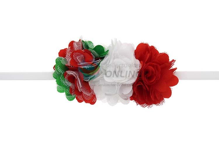 Popular Handmade Flower Christmas Hair Band Fashion Baby Hair Ribbon