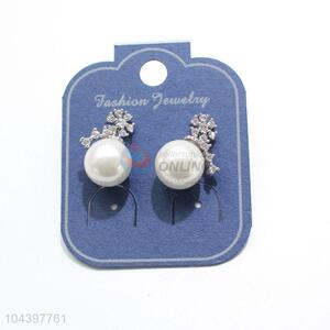 Best selling pearl&zircon ear stub