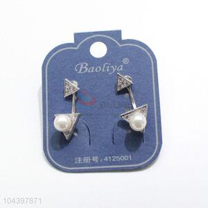 Top selling pearl&zircon ear stub