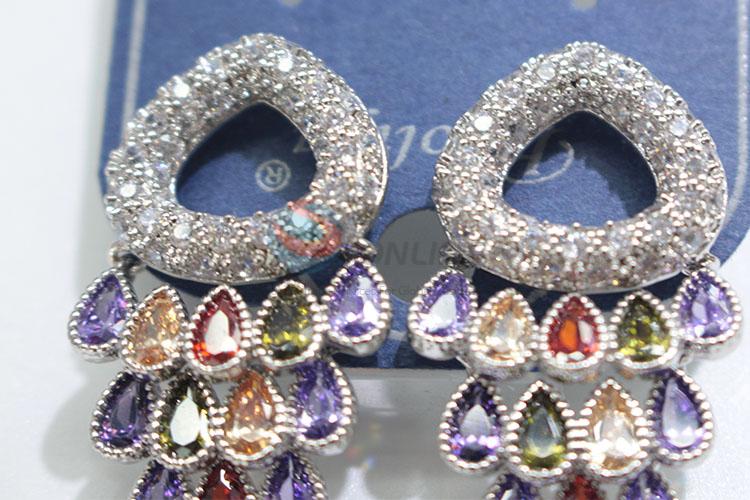 Wholesale colorful zircon earring