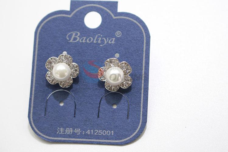 Good sale high quality pearl&zircon ear stub