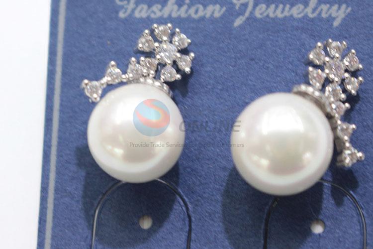 Best selling pearl&zircon ear stub