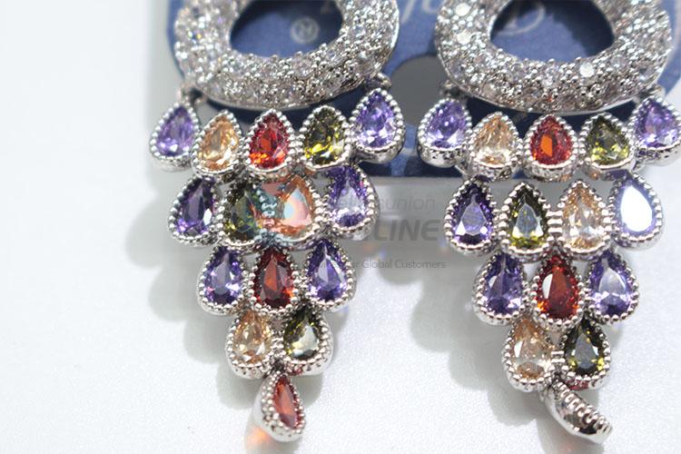 Wholesale colorful zircon earring