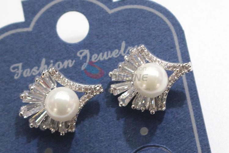 Popular promotional pearl&zircon ear stub