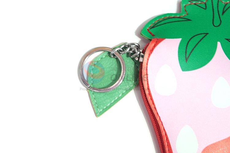 High sales promotional pvc strawberry printing coin bag