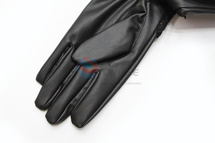 Reasonable Price Fashion Winter Warm Soft Women PU Gloves