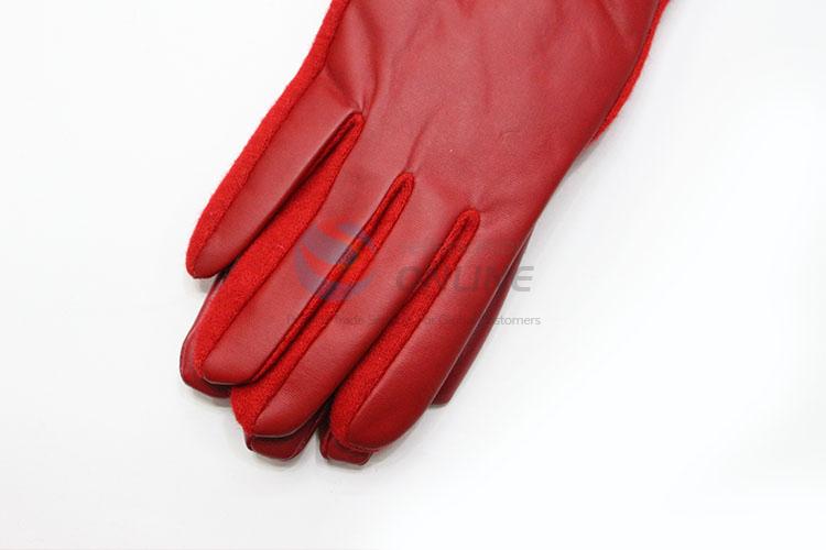 Durable Winter Women Warm Mitten Fashion PU Gloves