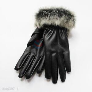 Cheap Price Winter Women PU Warm Mitten Gloves