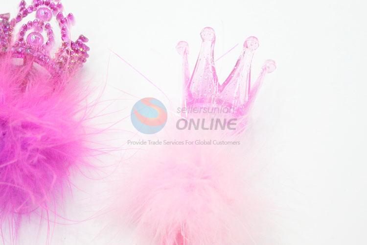 Crown Design Feather Plastic Ballpoint Pen