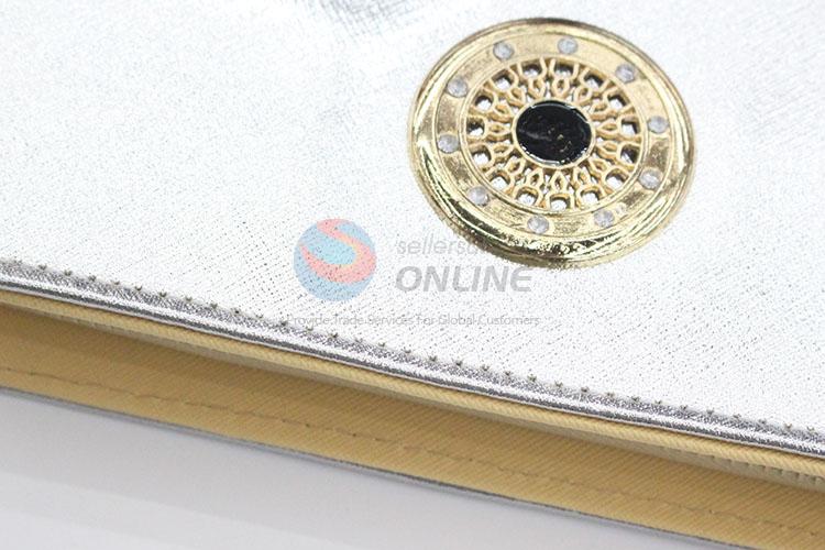 Silver Color Women Fashion Cloth Long Wallet with Zipper