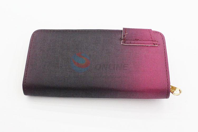 Gradient Color Fashion Women Semi Pu Leather Long Design Wallet